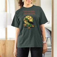 Grammar English Teacher T Shirt For Women Funny Halloween Dinosaurs Pumpkin Punctuation Saves Lives