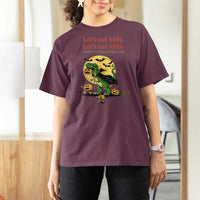 Grammar English Teacher T Shirt For Women Funny Halloween Dinosaurs Pumpkin Punctuation Saves Lives