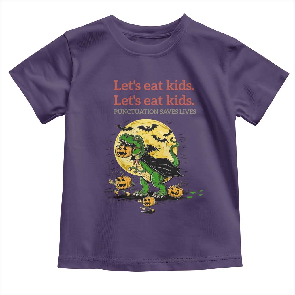 Grammar English Teacher Toddler T Shirt Funny Halloween Dinosaurs Pumpkin Punctuation Saves Lives