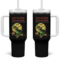Grammar English Teacher Tumbler With Handle Funny Halloween Dinosaurs Pumpkin Punctuation Saves Lives