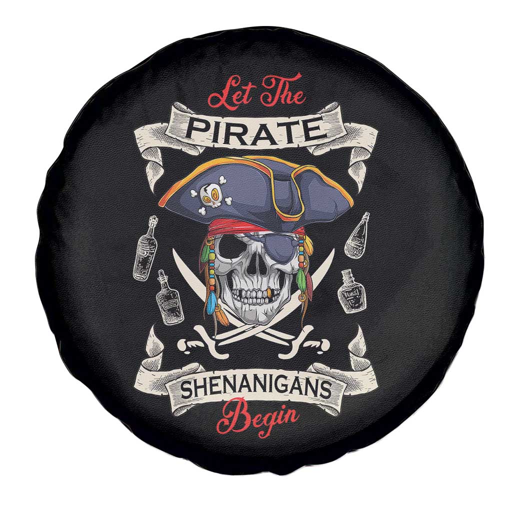 Skull Pirate Let The Pirate Shenanigans Begin Spare Tire Cover Halloween Crossbones Freebooter
