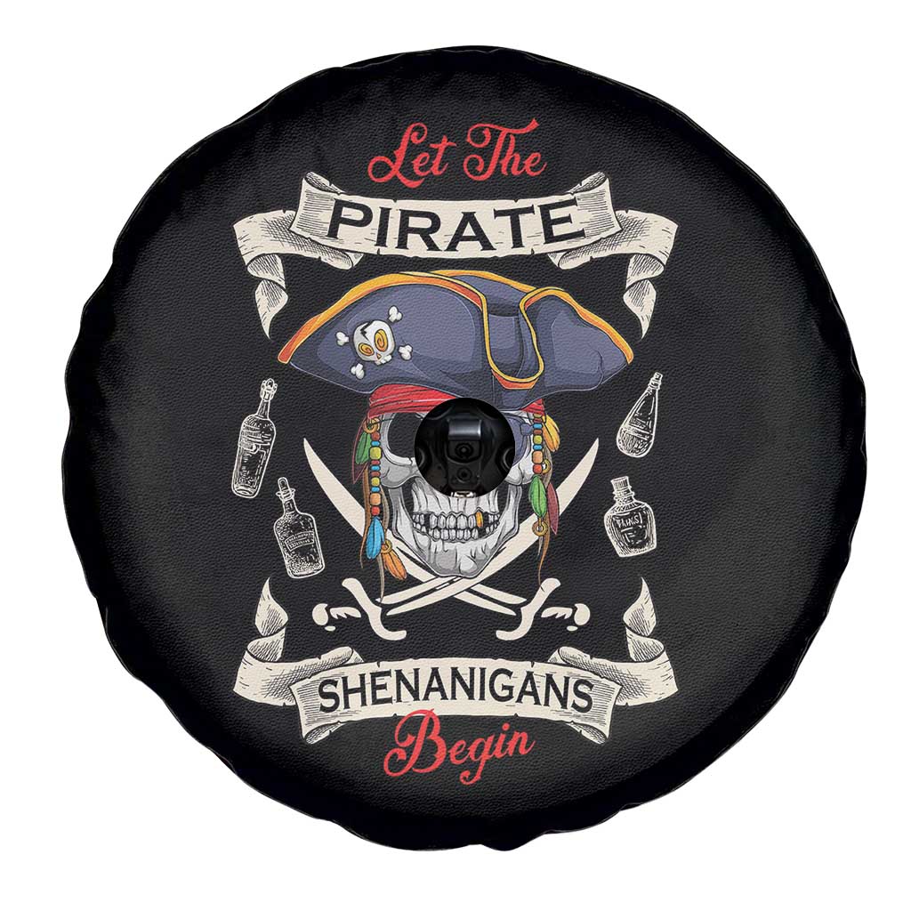 Skull Pirate Let The Pirate Shenanigans Begin Spare Tire Cover Halloween Crossbones Freebooter