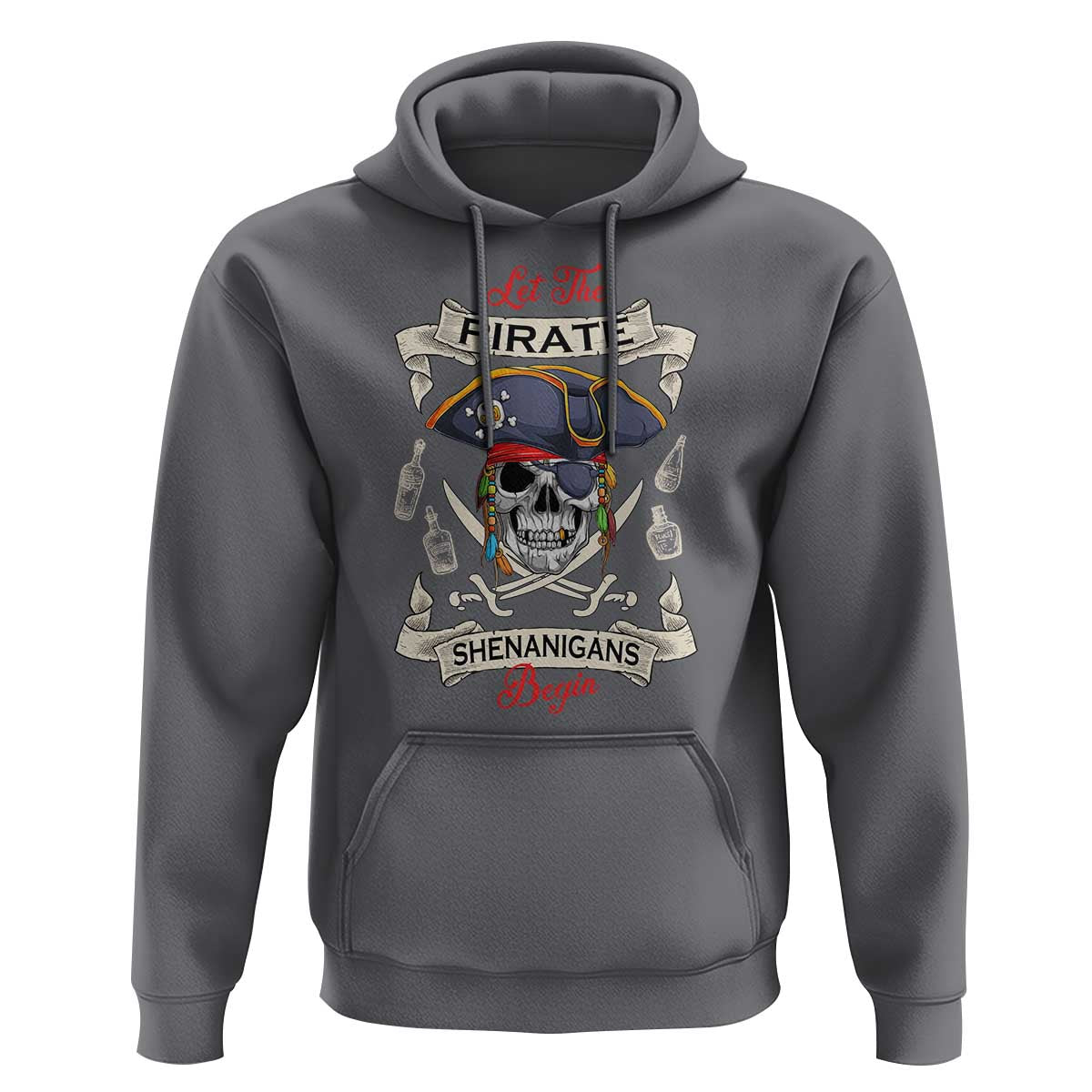 Skull Pirate Let The Pirate Shenanigans Begin Hoodie Halloween Crossbones Freebooter