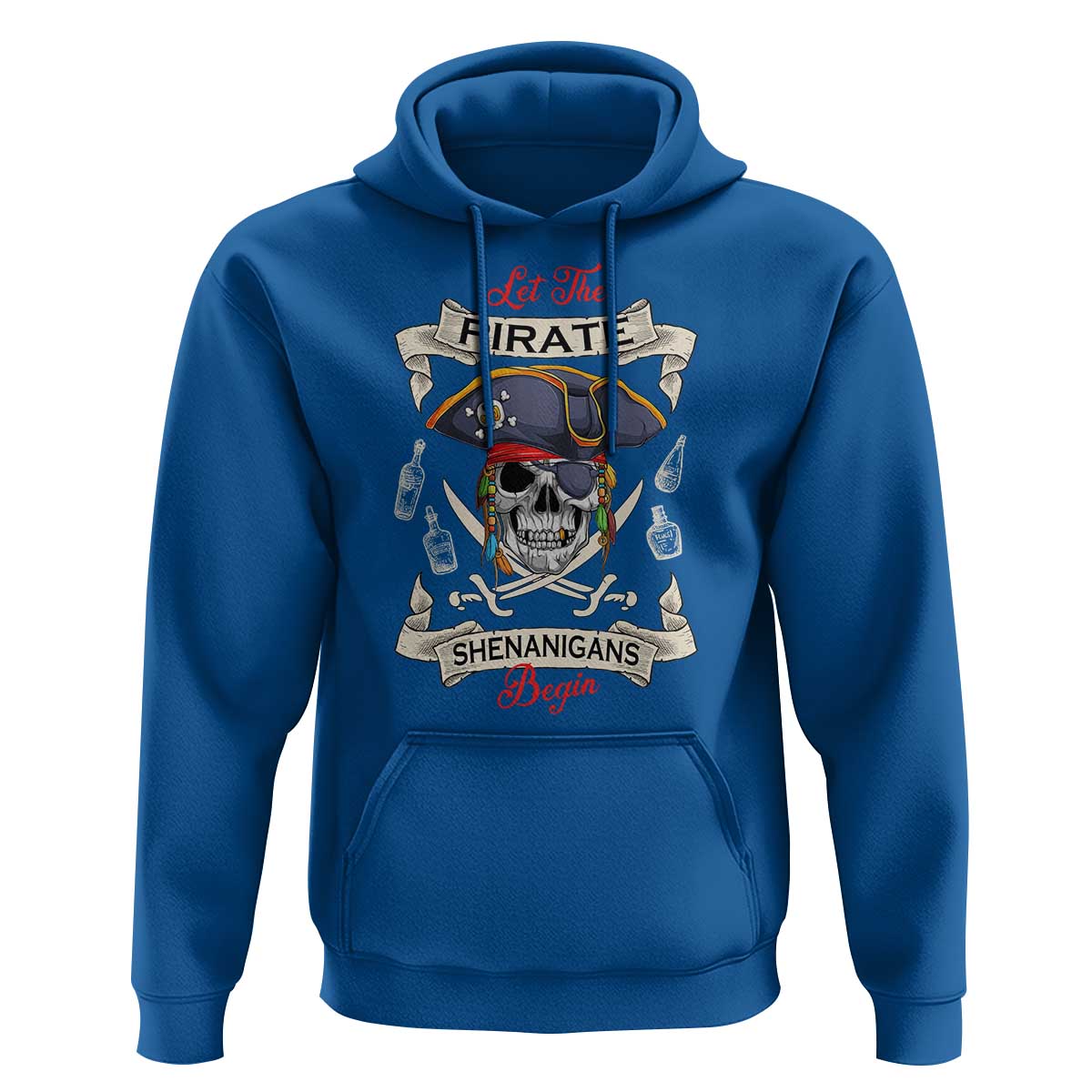 Skull Pirate Let The Pirate Shenanigans Begin Hoodie Halloween Crossbones Freebooter