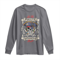 Skull Pirate Let The Pirate Shenanigans Begin Long Sleeve Shirt Halloween Crossbones Freebooter