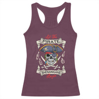 Skull Pirate Let The Pirate Shenanigans Begin Racerback Tank Top Halloween Crossbones Freebooter