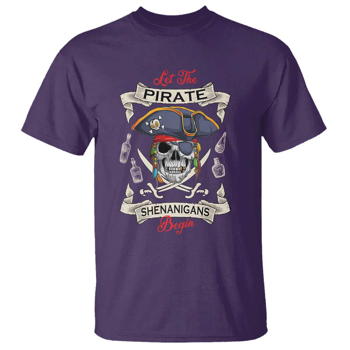 Skull Pirate Let The Pirate Shenanigans Begin T Shirt Halloween Crossbones Freebooter