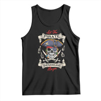 Skull Pirate Let The Pirate Shenanigans Begin Tank Top Halloween Crossbones Freebooter