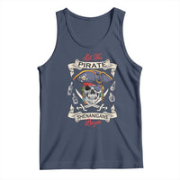 Skull Pirate Let The Pirate Shenanigans Begin Tank Top Halloween Crossbones Freebooter