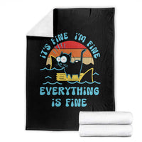 It's Fine I'm Fine Everything Is Fine Funny Cat Throw Blanket Christmas Gift - Wonder Print Shop