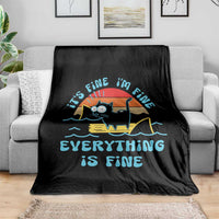 It's Fine I'm Fine Everything Is Fine Funny Cat Throw Blanket Christmas Gift - Wonder Print Shop