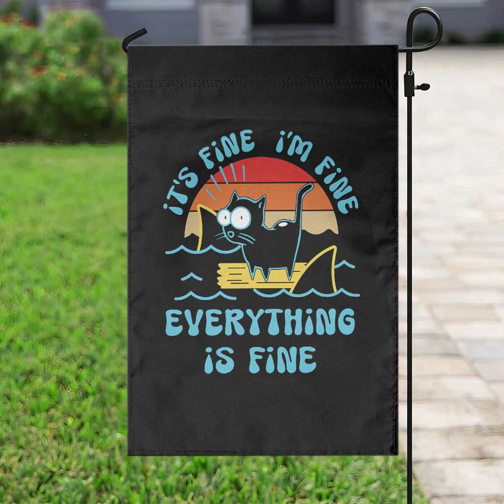 It's Fine I'm Fine Everything Is Fine Funny Cat Garden Flag Christmas Gift - Wonder Print Shop