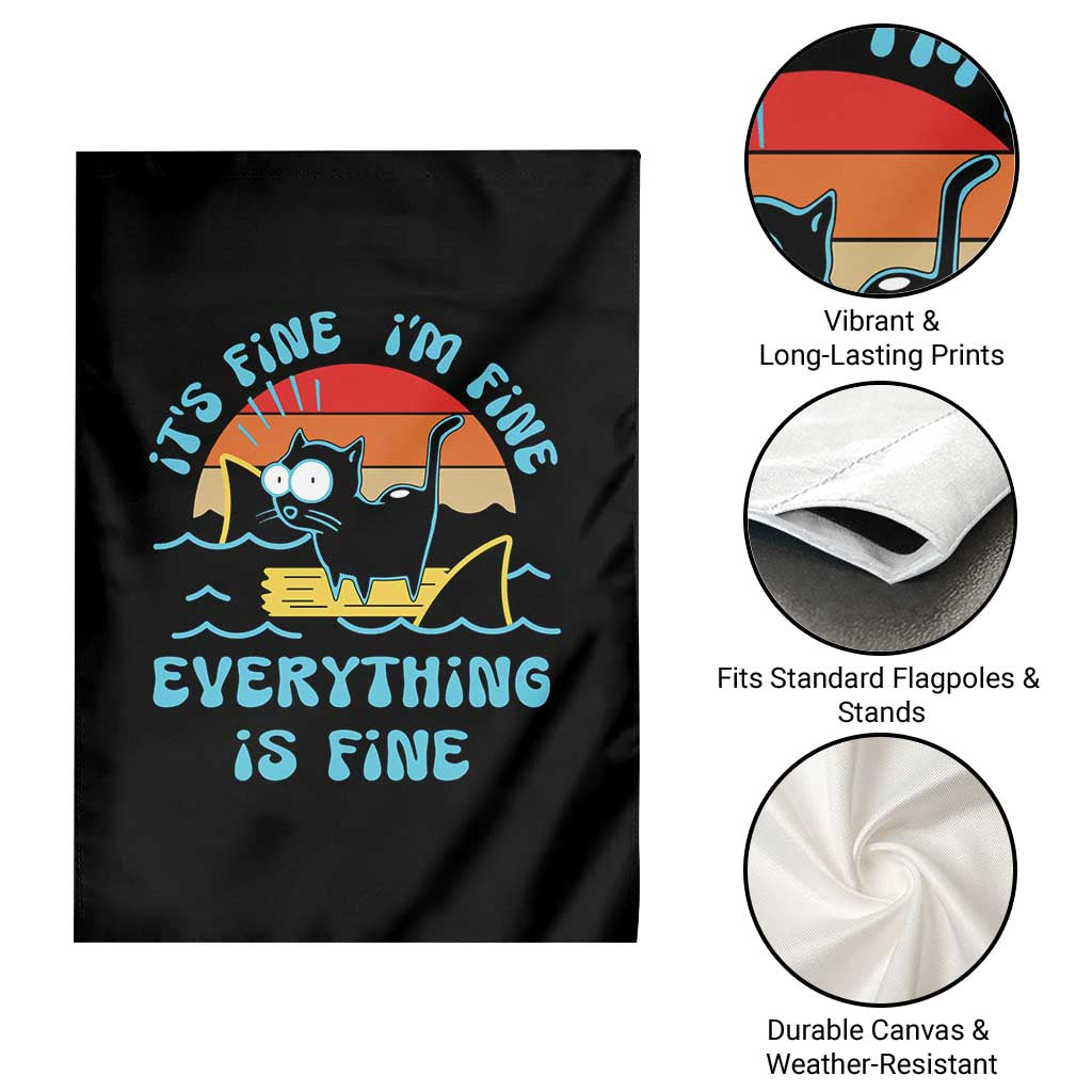 It's Fine I'm Fine Everything Is Fine Funny Cat Garden Flag Christmas Gift - Wonder Print Shop