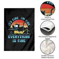 It's Fine I'm Fine Everything Is Fine Funny Cat Garden Flag Christmas Gift - Wonder Print Shop