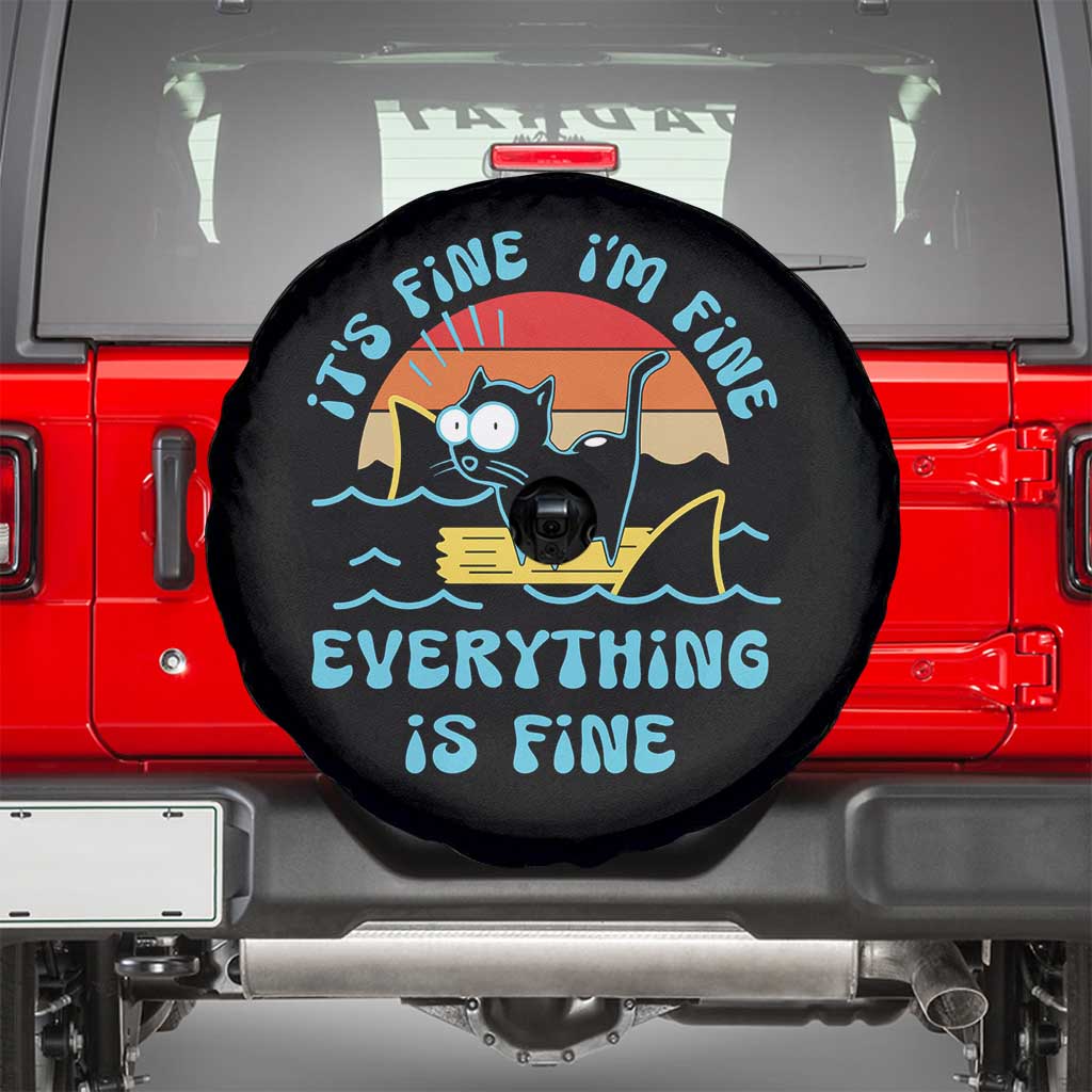 It's Fine I'm Fine Everything Is Fine Funny Cat Spare Tire Cover Christmas Gift - Wonder Print Shop