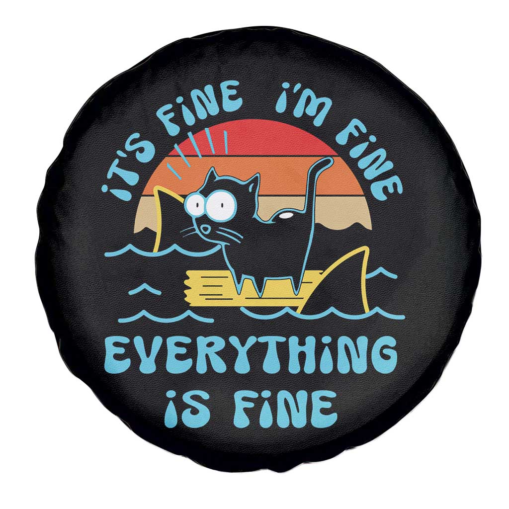 It's Fine I'm Fine Everything Is Fine Funny Cat Spare Tire Cover Christmas Gift - Wonder Print Shop