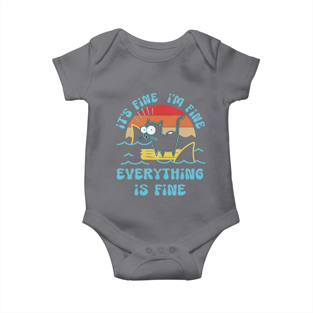 It's Fine I'm Fine Everything Is Fine Funny Cat Baby Onesie Christmas Gift - Wonder Print Shop