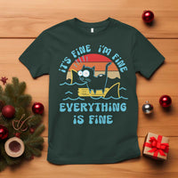 It's Fine I'm Fine Everything Is Fine Funny Cat T Shirt Christmas Gift - Wonder Print Shop
