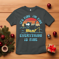 It's Fine I'm Fine Everything Is Fine Funny Cat T Shirt Christmas Gift - Wonder Print Shop