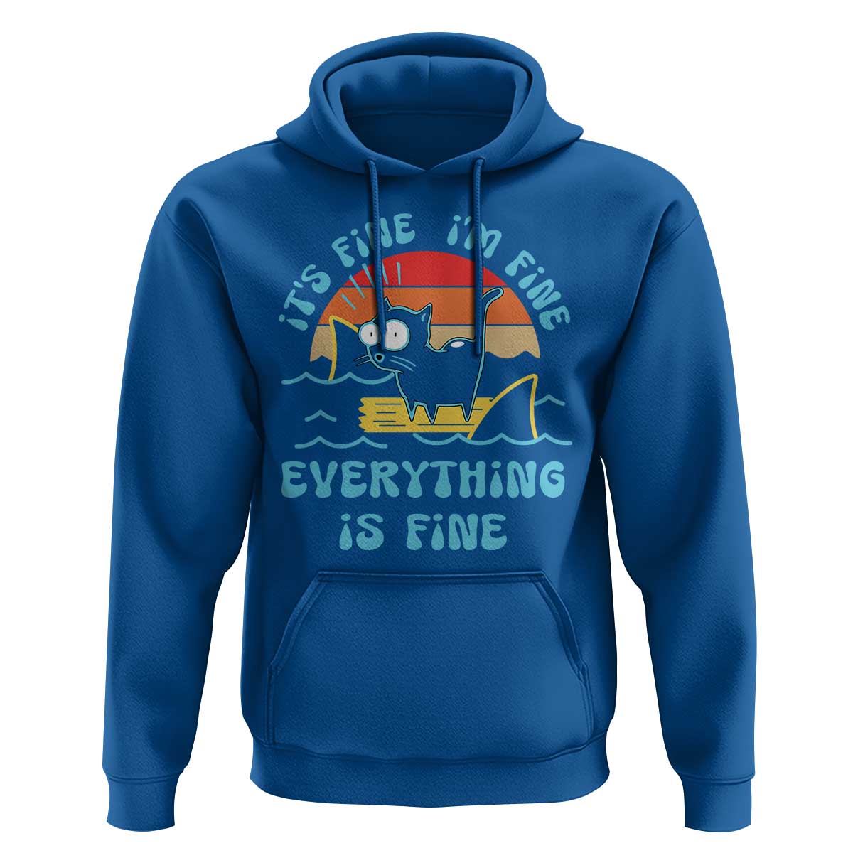 It's Fine I'm Fine Everything Is Fine Funny Cat Hoodie Christmas Gift - Wonder Print Shop