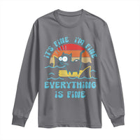 It's Fine I'm Fine Everything Is Fine Funny Cat Long Sleeve Shirt Christmas Gift - Wonder Print Shop