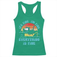 It's Fine I'm Fine Everything Is Fine Funny Cat Racerback Tank Top Christmas Gift - Wonder Print Shop