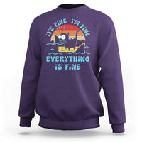 It's Fine I'm Fine Everything Is Fine Funny Cat Sweatshirt Christmas Gift - Wonder Print Shop