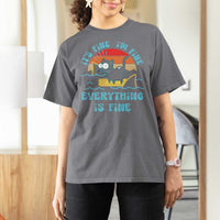 It's Fine I'm Fine Everything Is Fine Funny Cat T Shirt For Women Christmas Gift - Wonder Print Shop