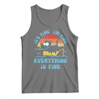 It's Fine I'm Fine Everything Is Fine Funny Cat Tank Top Christmas Gift - Wonder Print Shop