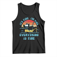 It's Fine I'm Fine Everything Is Fine Funny Cat Tank Top Christmas Gift - Wonder Print Shop