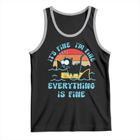 It's Fine I'm Fine Everything Is Fine Funny Cat Tank Top Christmas Gift - Wonder Print Shop