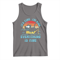 It's Fine I'm Fine Everything Is Fine Funny Cat Tank Top Christmas Gift - Wonder Print Shop