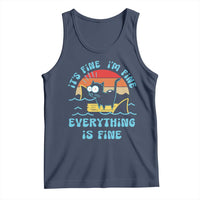It's Fine I'm Fine Everything Is Fine Funny Cat Tank Top Christmas Gift - Wonder Print Shop