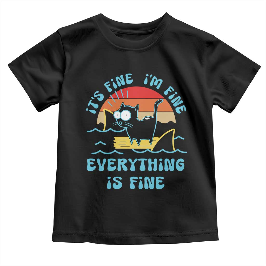 It's Fine I'm Fine Everything Is Fine Funny Cat Toddler T Shirt Christmas Gift - Wonder Print Shop