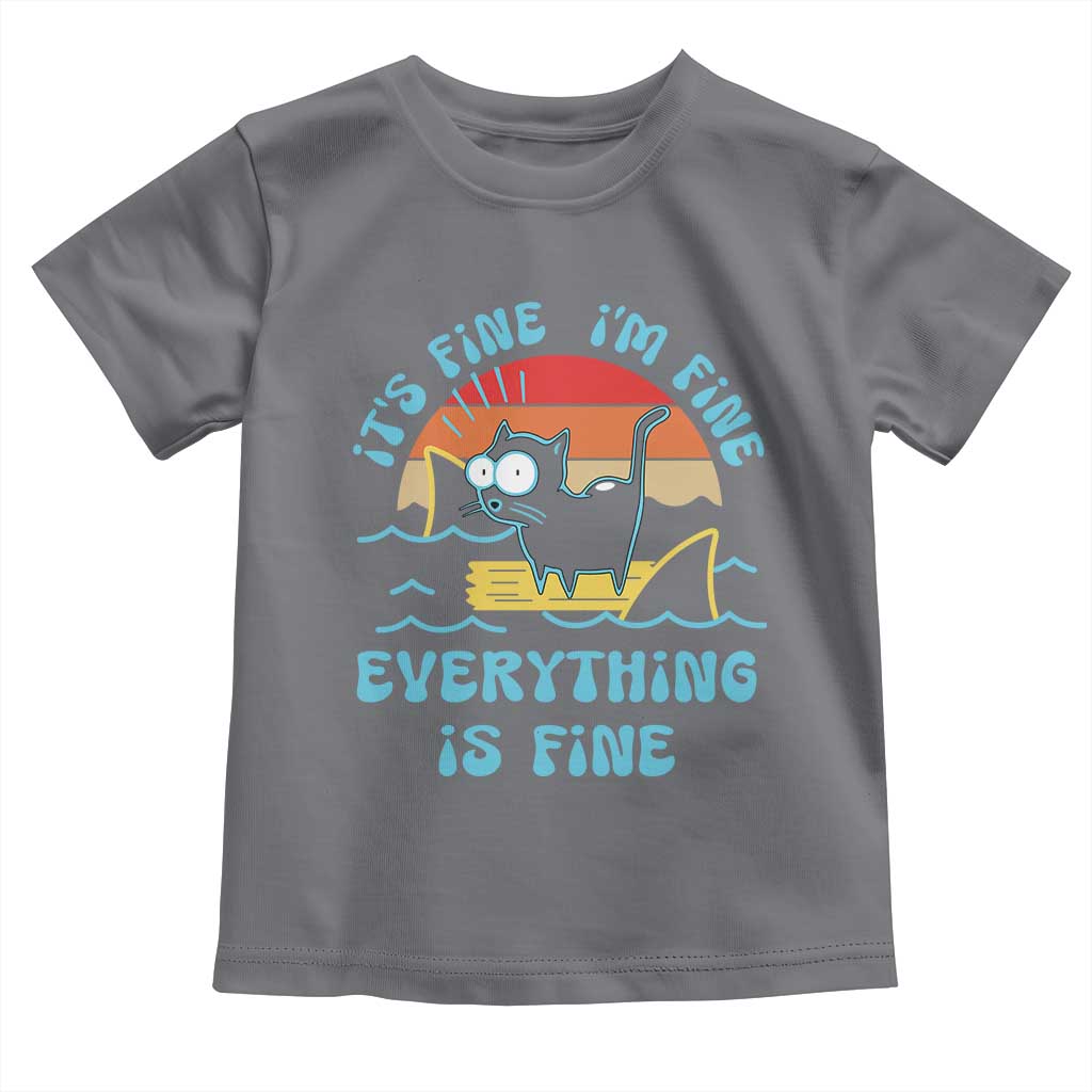 It's Fine I'm Fine Everything Is Fine Funny Cat Toddler T Shirt Christmas Gift - Wonder Print Shop