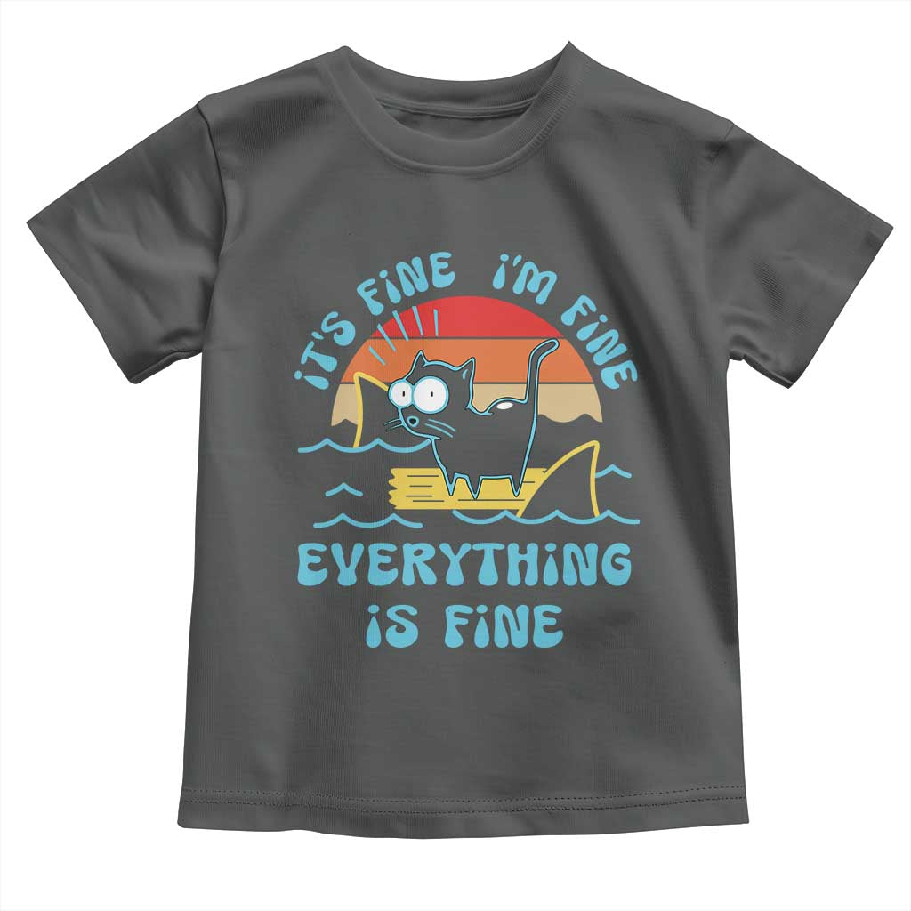 It's Fine I'm Fine Everything Is Fine Funny Cat Toddler T Shirt Christmas Gift - Wonder Print Shop