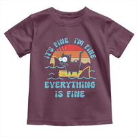 It's Fine I'm Fine Everything Is Fine Funny Cat Toddler T Shirt Christmas Gift - Wonder Print Shop