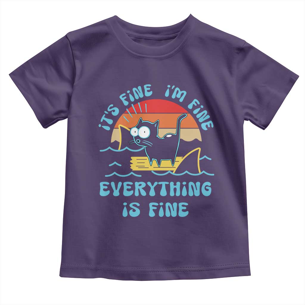 It's Fine I'm Fine Everything Is Fine Funny Cat Toddler T Shirt Christmas Gift - Wonder Print Shop