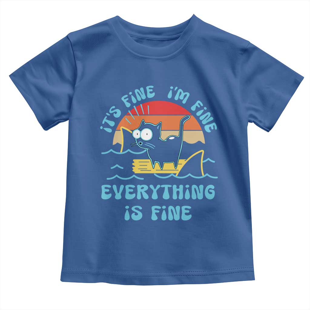 It's Fine I'm Fine Everything Is Fine Funny Cat Toddler T Shirt Christmas Gift - Wonder Print Shop