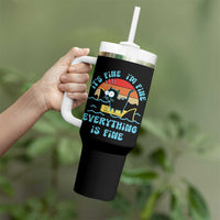 It's Fine I'm Fine Everything Is Fine Funny Cat Tumbler With Handle Christmas Gift - Wonder Print Shop