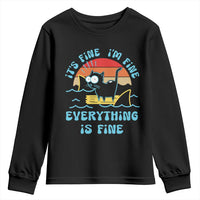 It's Fine I'm Fine Everything Is Fine Funny Cat Youth Sweatshirt Christmas Gift - Wonder Print Shop