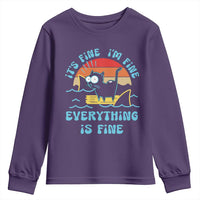 It's Fine I'm Fine Everything Is Fine Funny Cat Youth Sweatshirt Christmas Gift - Wonder Print Shop