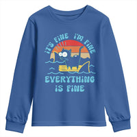 It's Fine I'm Fine Everything Is Fine Funny Cat Youth Sweatshirt Christmas Gift - Wonder Print Shop