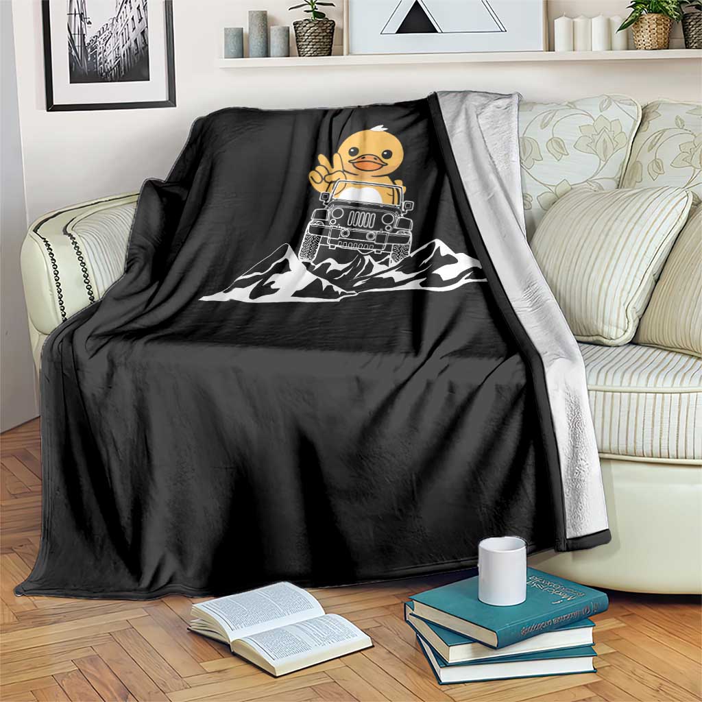 Duck Offroad Car Throw Blanket Funny Off Roading ATV Off Road