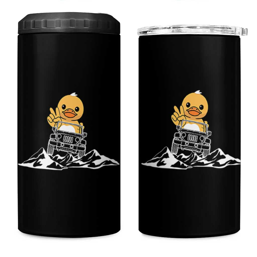 Duck Offroad Car 4 in 1 Can Cooler Tumbler Funny Off Roading ATV Off Road