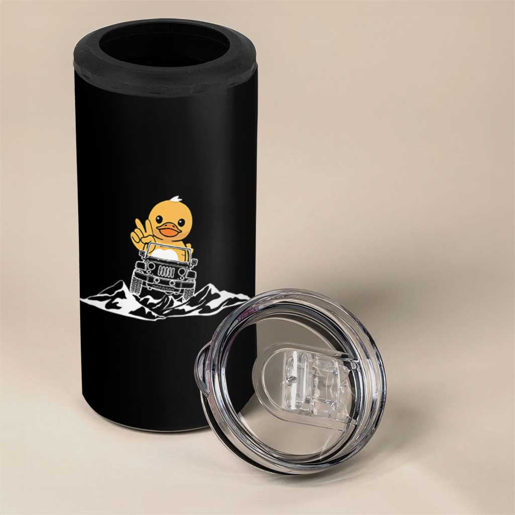 Duck Offroad Car 4 in 1 Can Cooler Tumbler Funny Off Roading ATV Off Road