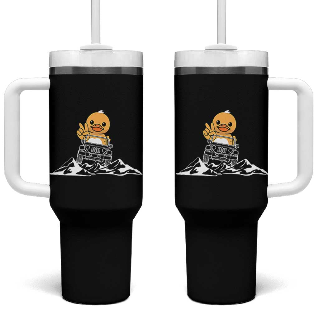 Duck Offroad Car Tumbler With Handle Funny Off Roading ATV Off Road