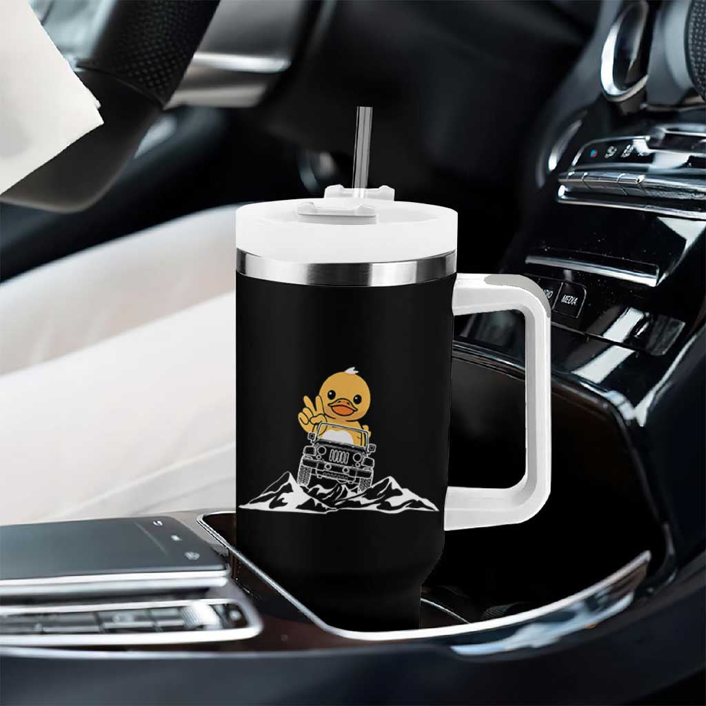 Duck Offroad Car Tumbler With Handle Funny Off Roading ATV Off Road