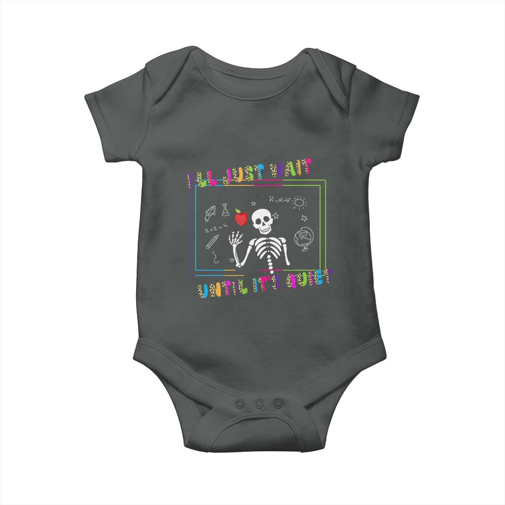 Funny Teacher Baby Onesie I'll Just Wait Until It's Quiet Leopard Teachers Skeleton
