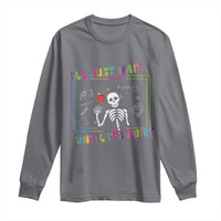 Funny Teacher Long Sleeve Shirt I'll Just Wait Until It's Quiet Leopard Teachers Skeleton